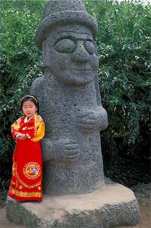 Native god, Harubang statue, Cheju Island, South Korea, Asia Stock Photo - Rights-Managed, Code: 841-02704067