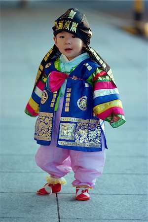Portrait of a small boy in traditional costume on his first birthday, in Seoul, Korea, Asia Stock Photo - Rights-Managed, Code: 841-02704074