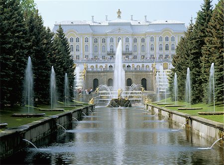 peterhof palace - Fontaines, Petrodvorets (Peterhof), Site du patrimoine mondial de l'UNESCO, Saint-Pétersbourg, Russie, Europe Photographie de stock - Rights-Managed, Code: 841-02704108