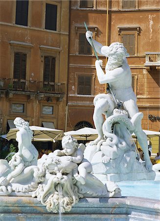 roman gods - Neptune Fountain, Piazza Navona, Rome, Lazio, Italy, Europe Foto de stock - Con derechos protegidos, Código: 841-02704239