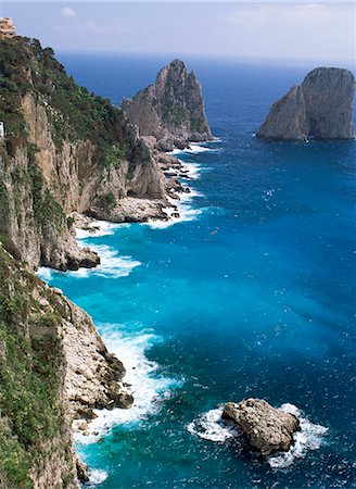 simsearch:841-03033149,k - Faraglioni and coast, island of Capri, Campania, Italy, Mediterranean, Europe Stock Photo - Rights-Managed, Code: 841-02704254