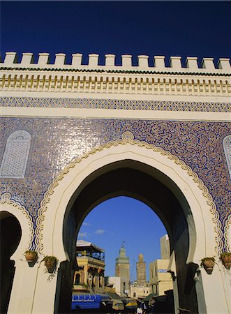 Bab Boujeloud (Bab Bou Jeloud), Blue Gate, Fes (Fez), Morocco Stock Photo - Rights-Managed, Code: 841-02704274