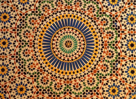 Détail du carrelage intérieur, Kasbah de Telouet Glaoui, haut Atlas, Maroc, Afrique du Nord, Afrique Photographie de stock - Rights-Managed, Code: 841-02704275