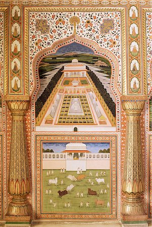 simsearch:841-02704605,k - Fine wall painting, The City Palace, Jaipur, Rajasthan state, India, Asia Foto de stock - Con derechos protegidos, Código: 841-02704583