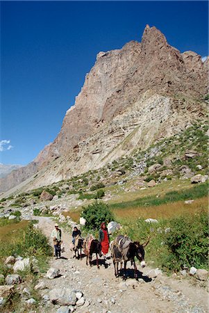 simsearch:841-03520084,k - Family and donkeys on a rough road in the Zeravshan mountain range near Ayni, Tajikistan, Central Asia, Asia Stock Photo - Rights-Managed, Code: 841-02704888