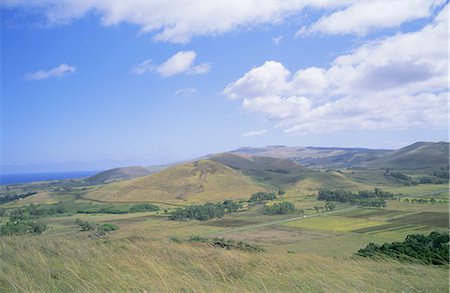 simsearch:841-02946379,k - Landscape of interior, Easter Island, Chile, Pacific Foto de stock - Con derechos protegidos, Código: 841-02704944