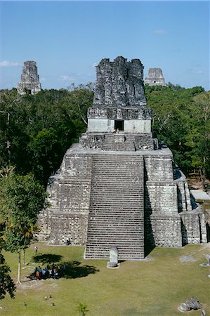 simsearch:841-03675248,k - Temple II, site archéologique Maya, Tikal, au Guatemala, l'Amérique centrale Photographie de stock - Rights-Managed, Code: 841-02705095
