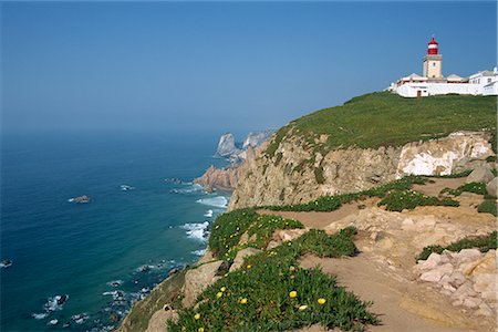 Lighthouse and coast at Cabo da Roca, the most westerly point of continental Europe, Portugal, Europe Stock Photo - Rights-Managed, Code: 841-02705182