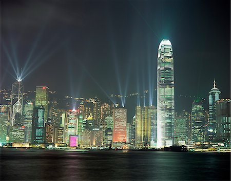 simsearch:841-02709876,k - Hong Kong city skyline looking across Victoria harbour to Hong Kong Island at night, Hong Kong, China, Asia Stock Photo - Rights-Managed, Code: 841-02705694