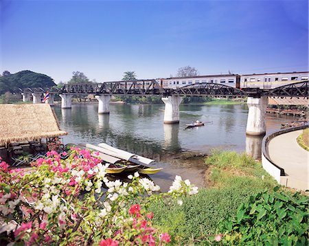 The Death Railway bridge on the River Kwai (Saphan Mae Nam Khwae Yai), Kanchanaburi, Kanchanaburi Province, Thailand, Southeast Asia, Asia Stock Photo - Rights-Managed, Code: 841-02705743