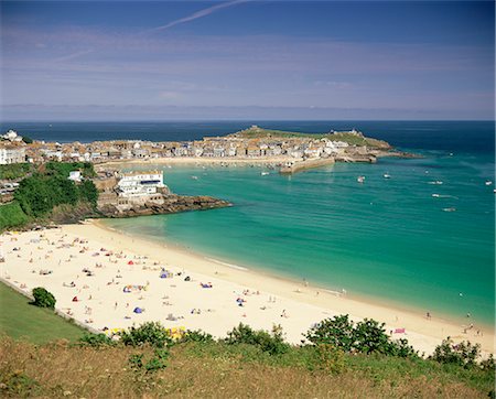 stones sand horizon - Porthminster beach and harbour, St. Ives, Cornwall, England, United Kingdom, Europe Stock Photo - Rights-Managed, Code: 841-02705759