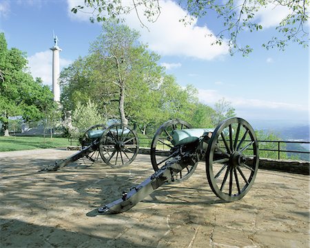 Cannon in Point Park overlooking Chattanooga City, Chattanooga, Tennessee, United States of America, North America Stock Photo - Rights-Managed, Code: 841-02705768