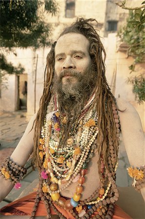 dreadlocks closeup - Portrait of a Hindu holy man (saddhu), Varanasi (Benares), Uttar Pradesh state, India, Asia Stock Photo - Rights-Managed, Code: 841-02705800