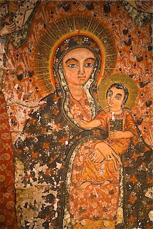 simsearch:841-03034170,k - Early 12th Century Frescoes in Bet Maryam, St. Mary's Church, Lalibela, Ethiopia, Africa Foto de stock - Con derechos protegidos, Código: 841-02705902
