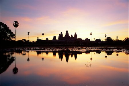 Reflections in water in the early morning of the temple of Angkor Wat at Siem Reap, Cambodia, Asia Stock Photo - Rights-Managed, Code: 841-02706140