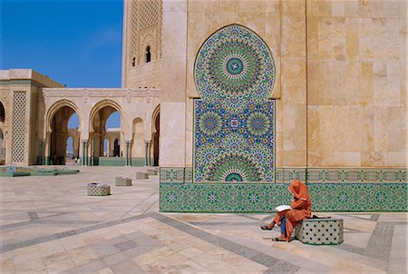 simsearch:841-02944843,k - Hassan II Mosque, Casablanca, Morocco Fotografie stock - Rights-Managed, Codice: 841-02706274