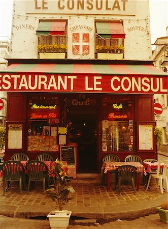 french city - Cafe restaurant, Montmartre, Paris, France, Europe Stock Photo - Rights-Managed, Code: 841-02706648