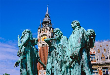 simsearch:841-02832263,k - Les bourgeois de Calais, statue de Rodin, en face de l'hôtel de ville, Calais, Pas-de-Calais, Picardie (Picardie), France, Europe Photographie de stock - Rights-Managed, Code: 841-02706658