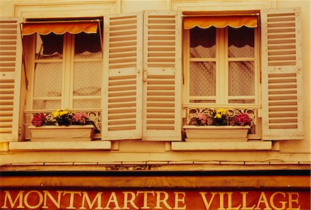 french lifestyle and culture - Window boxes and shutters, Montmartre, Paris, France, Europe Stock Photo - Rights-Managed, Code: 841-02706650
