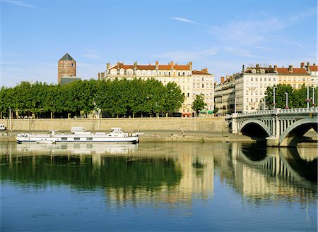 rhone - Quai Victor Augagneur on River Rhone, Lyon, Rhone Valley, France, Europe Stock Photo - Rights-Managed, Code: 841-02706663