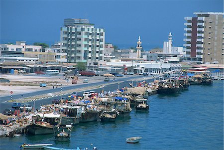 The Dhow Wharf and market, Ras al Khaimah, United Arab Emirates, Middle East Stock Photo - Rights-Managed, Code: 841-02706763