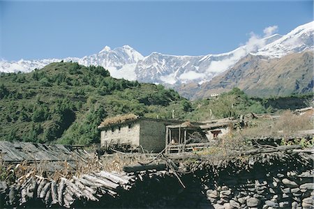 simsearch:841-02705976,k - Thakkali house with Dhaulagiri behind, Kali Gandaki Valley, Annapurna region, Himalayas, Nepal, Asia Foto de stock - Con derechos protegidos, Código: 841-02706833