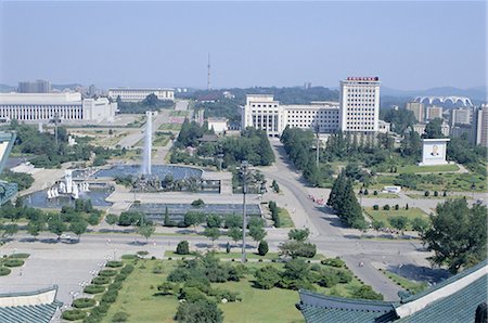 Formal gardens and park in planned city centre, Pyongyang, North Korea, Asia Stock Photo - Rights-Managed, Code: 841-02706891