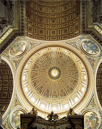 simsearch:841-03057046,k - Interior of the dome, St. Peter's basilica, Vatican, Rome, Lazio, Italy, Europe Stock Photo - Rights-Managed, Code: 841-02707051