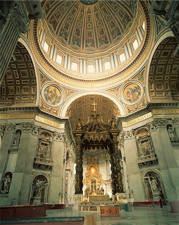Interior of St.Peter's Basilica, The Vatican, Rome, Lazio, Italy, Europe Stock Photo - Rights-Managed, Code: 841-02707053