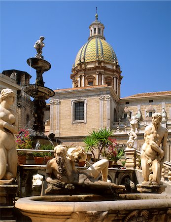 piazza pretoria - Piazza Pretoria, Palermo, Sicily, Italy, Europe Foto de stock - Con derechos protegidos, Código: 841-02707223