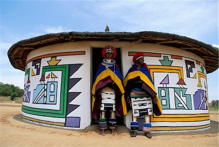 south african houses - Nbelle (Ndbele) ladies outside house, Mabhoko (Weltevre) Nbelle village, South Africa, Africa Stock Photo - Rights-Managed, Code: 841-02707305