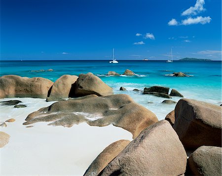 Plage de Anse Lazio, Praslin island, Seychelles, océan Indien, Afrique Photographie de stock - Rights-Managed, Code: 841-02707575