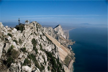 The Rock of Gibraltar, Mediterranean, Europe Foto de stock - Con derechos protegidos, Código: 841-02707732