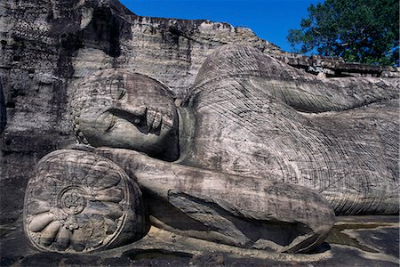 Reclining Buddha, Gal Vihara, Polonnaruwa, UNESCO World Heritage Site, Sri Lanka, Asia Fotografie stock - Rights-Managed, Codice: 841-02707839