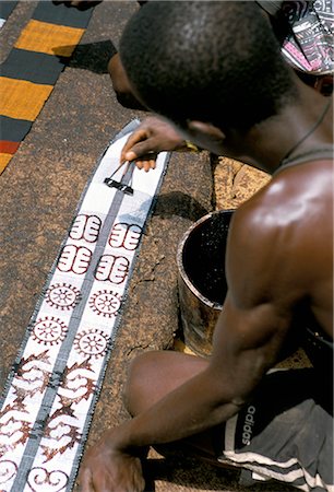 Printing kente cloth, Kumasi, capital of the Ashanti kingdom, Ghana, West Africa, Africa Stock Photo - Rights-Managed, Code: 841-02707865