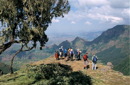 simsearch:841-02707296,k - Tourists trekking, Simien Mountains National Park, UNESCO World Heritage Site, Ethiopia, Africa Foto de stock - Con derechos protegidos, Código: 841-02707884