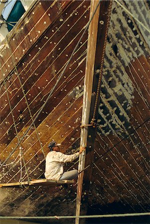 sunda kelapa - Boatbuilder, Sunda Kelapa (Old Port), Jakarta (Djakarta), Java, Indonesia Foto de stock - Direito Controlado, Número: 841-02707993