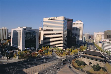 seoul traffic - Namdaemun (South Gate) and city skyline, Seoul, South Korea Stock Photo - Rights-Managed, Code: 841-02708002