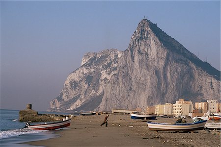 The Rock of Gibraltar, Mediterranean, Europe Foto de stock - Direito Controlado, Número: 841-02708146