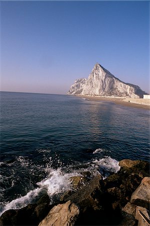 The Rock of Gibraltar, Mediterranean, Europe Foto de stock - Direito Controlado, Número: 841-02708147