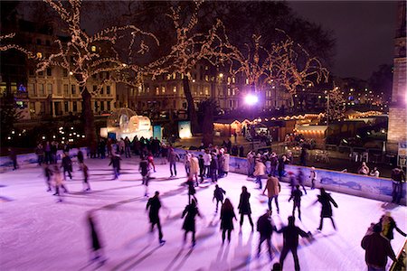 Ice skating outside the Natural History Museum, London, England, United Kingdom, Europe Stock Photo - Rights-Managed, Code: 841-02708283