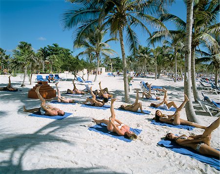 Yoga on the beach, Cancun, Quintana Roo, Yucatan, Mexico, North America Stock Photo - Rights-Managed, Code: 841-02708420