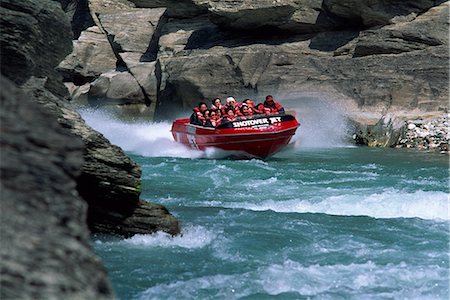 queenstown - Shotover Jet speed boating, Queenstown, South Island, New Zealand, Pacific Stock Photo - Rights-Managed, Code: 841-02708491