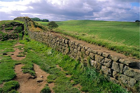 Aus dem Roman der Hadrianswall Zeiten, Blick in Richtung Lough Crag, Northumbria (Northumberland), England, Vereinigtes Königreich, Europa Stockbilder - Lizenzpflichtiges, Bildnummer: 841-02708516