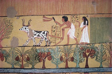 paintings of egyptian civilization - Tomb of Sinjin, chief artist to Rameses II, Deir el Medina, Thebes, UNESCO World Heritage Site, Egypt, North Africa, Africa Stock Photo - Rights-Managed, Code: 841-02708568