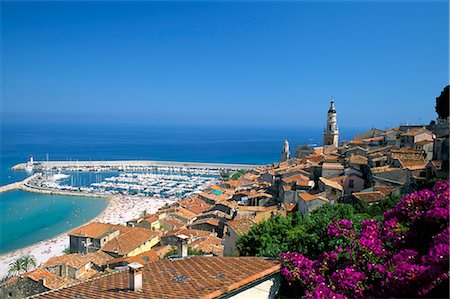 simsearch:841-03033924,k - View across old town rooftops to harbour, Menton, Alpes-Maritimes, Cote d'Azur, Provence, French Riviera, France, Mediterranean, Europe Stock Photo - Rights-Managed, Code: 841-02708783