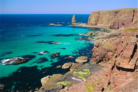 rock formation in scotland - Coastal sea cliffs and sea stacks near Cape Wrath and Sandwood Bay, Highland Region, Scotland Stock Photo - Rights-Managed, Code: 841-02709314