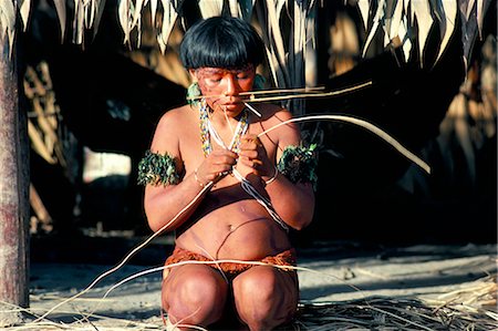Yanomami with vine for basket making, Brazil, South America Stock Photo - Rights-Managed, Code: 841-02709391