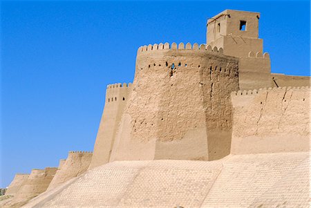 Khiva, old city walls by West Gate, Uzbekistan, Central Asia Stock Photo - Rights-Managed, Code: 841-02709460