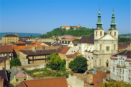 st michael's church - Rooftops and St. Michael's church, Brno, Czech Republic, Europe Foto de stock - Direito Controlado, Número: 841-02709510